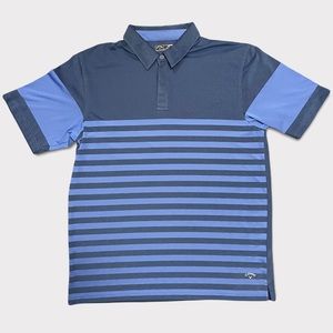 Callaway Golf Shirt Men’s Short Sleeve Size XXL Blue Striped